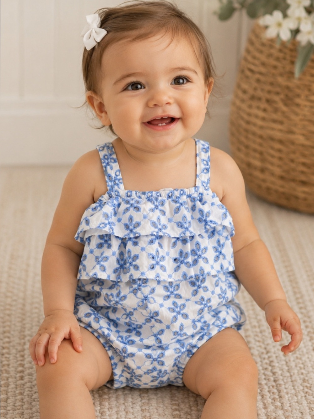Janie & Jack Eyelet Romper Size 12-18 months 2025 Collection